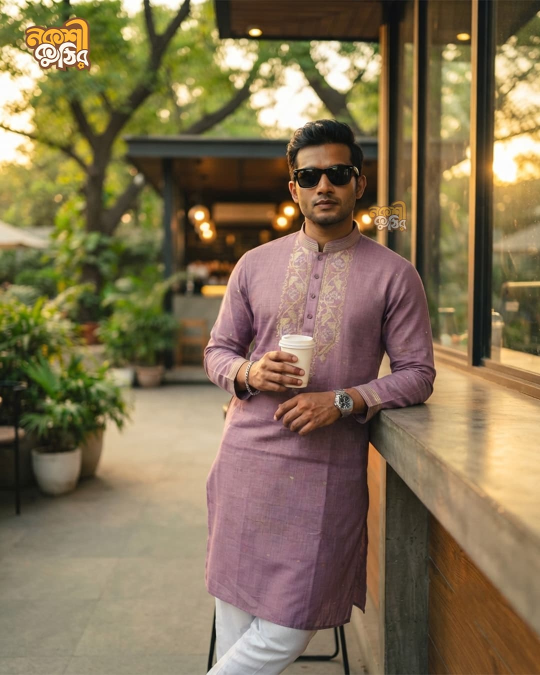 প্রিমিয়াম জামদানি পাঞ্জাবি — মভ