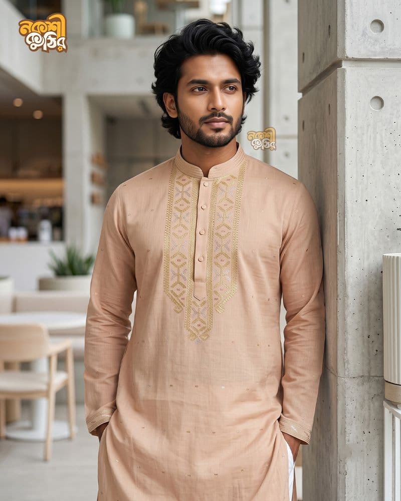 প্রিমিয়াম জামদানি পাঞ্জাবি — ক্রিম