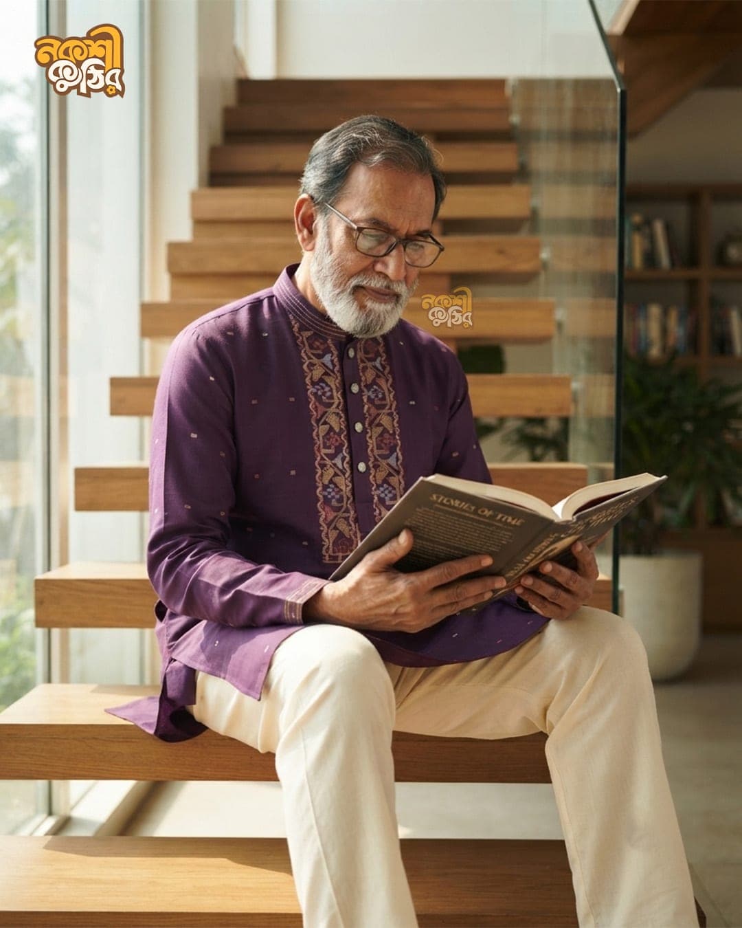 প্রিমিয়াম জামদানি পাঞ্জাবি — বেগুনি কালার (সোনালি কারুকাজ) — গ্যালারি